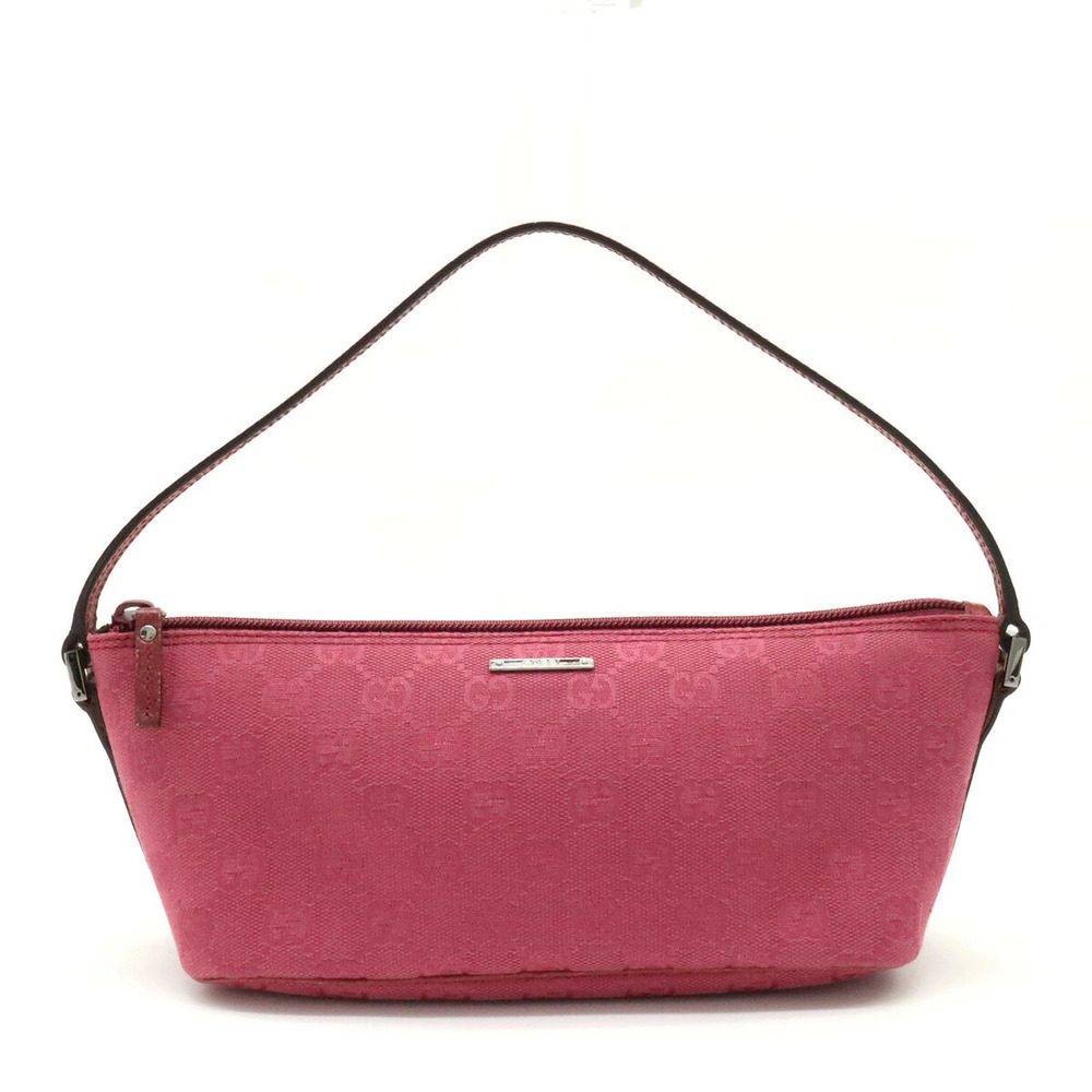 Gucci GG Canvas Accessory Pouch Clutch Bag Handbag Party Bag Fuschia Pink